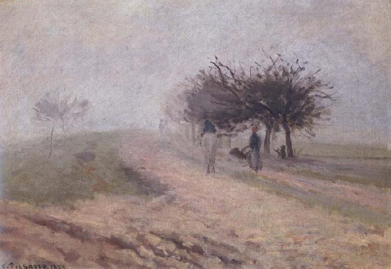 Camille Pissarro Effect of fog at Creil Effet de brouillard a Creil oil painting picture